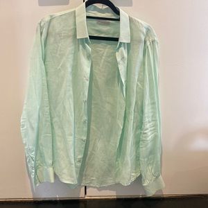 Mint green linen shirt
